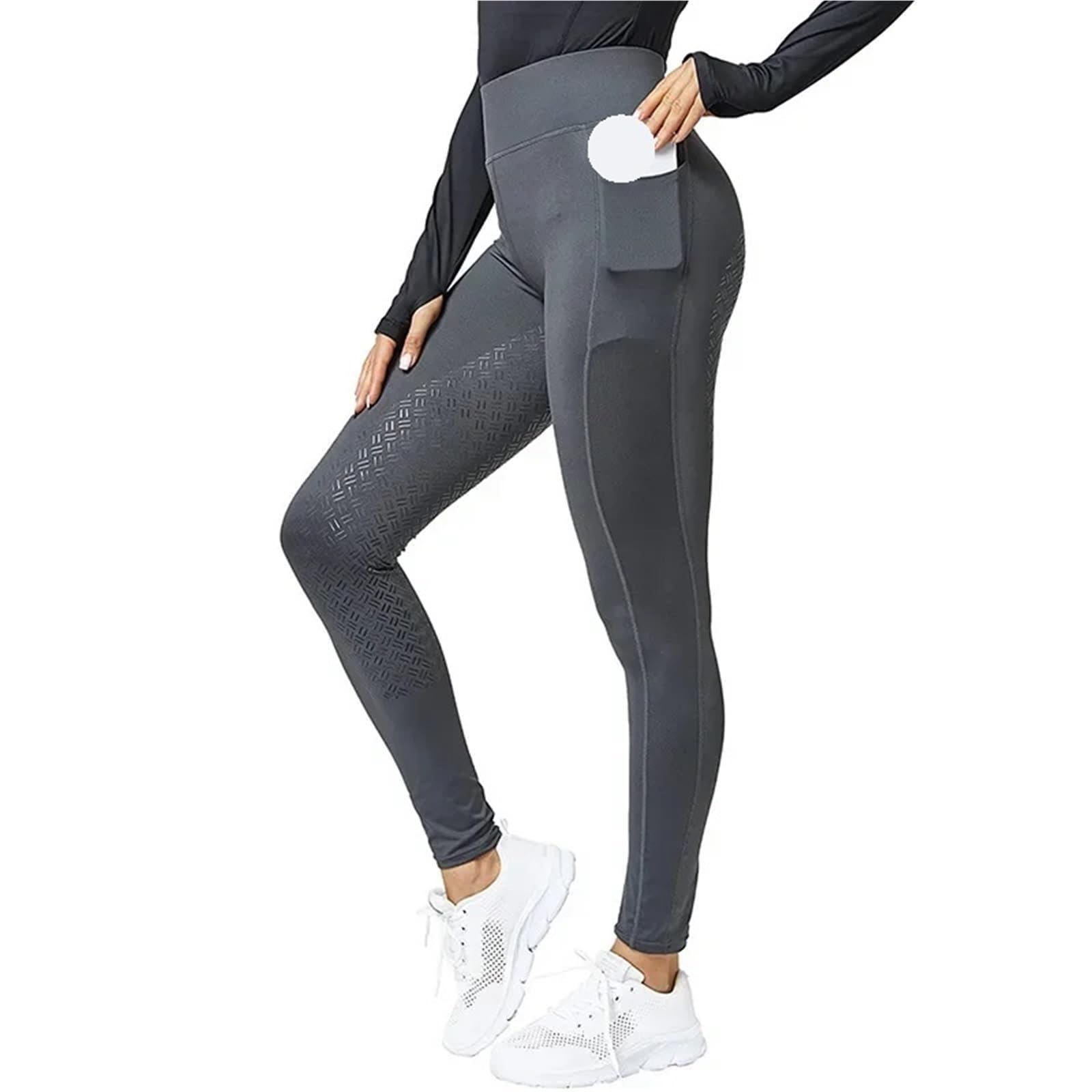Mallas de montar for mujer, pantalones equitación silicona, ropa deportiva entrenamiento ecuestre Para Montar(Gray,L)