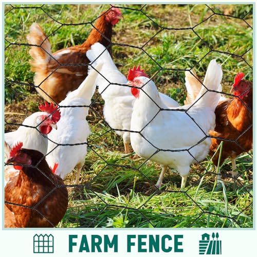 GlikCeil 36 in x 200 ft Chicken Wire Fencing Metal Floral Chicken Wire Mesh for Crafts Poultry Garden, 1 Inch Hexagonal Galvanized Hardware Netting for Poultry Coop Barrier Rabbit Cage (Black) by GlikCeil - Image 7
