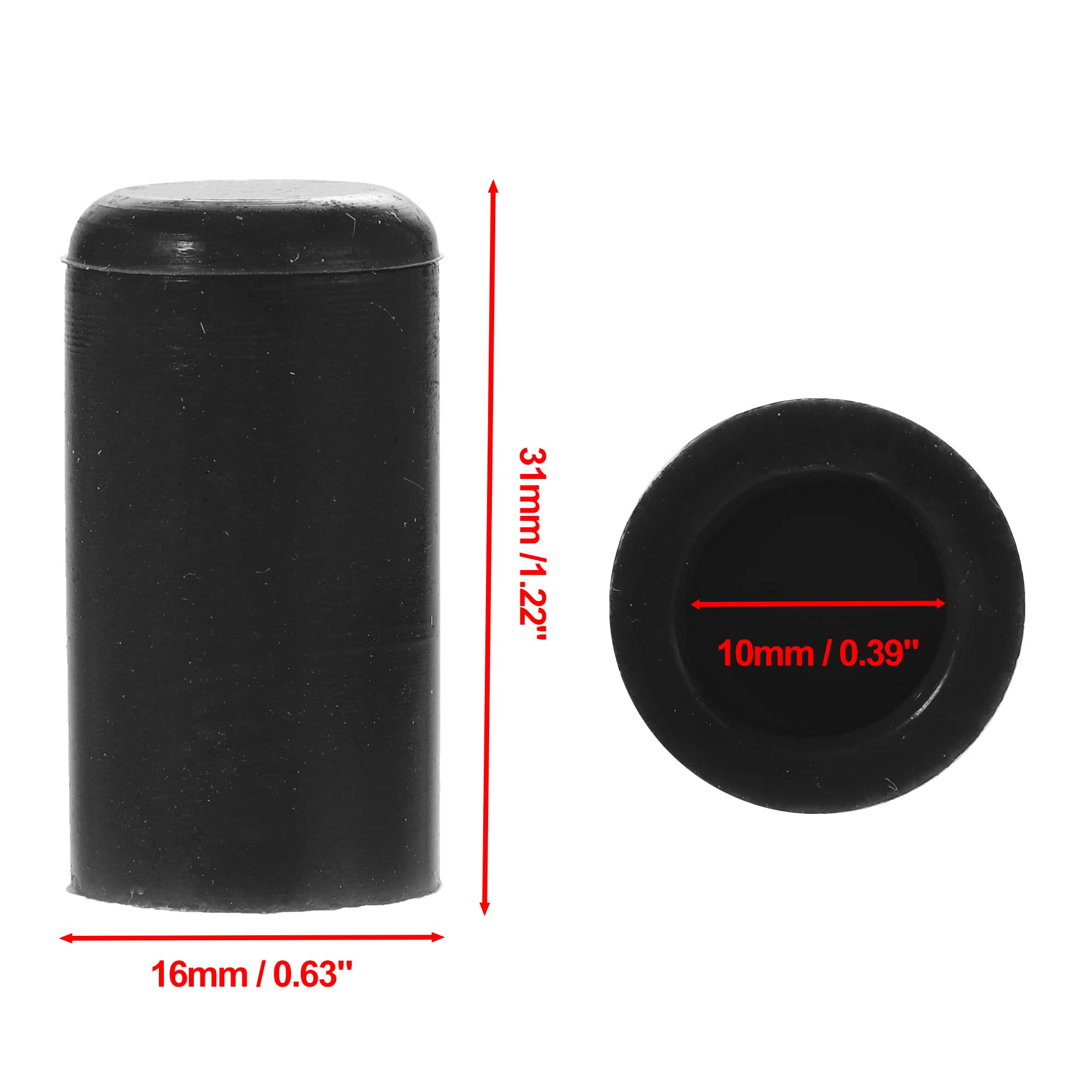 X AUTOHAUX Tapa De Silicona Para Manguera De Vacío 10Uds 10Mm | 10X24Mm, Para Coche, Resistente A Alta Temperatura, Uso En Tuberías, Roscas Y Curado De Pintura