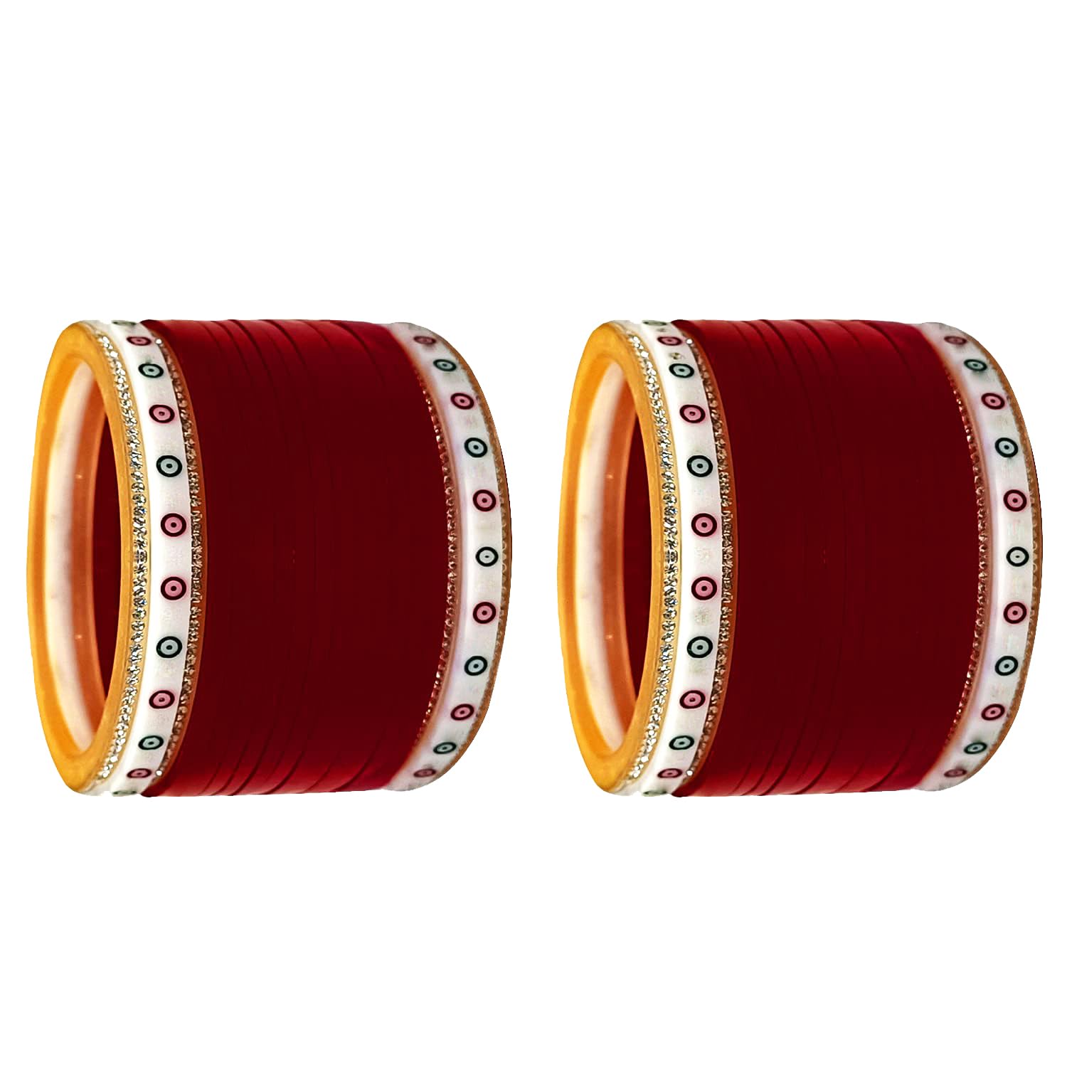 Anwar Dark Mehroon Punjabi Collection Lite Bridal Chuda Normal Use Fabulous Design Build Quality Beautifully Made Chura Bangle Set for Girls (L(28)) (B0CVBNKDZ8) Amazon Price History, Amazon Price Tracker