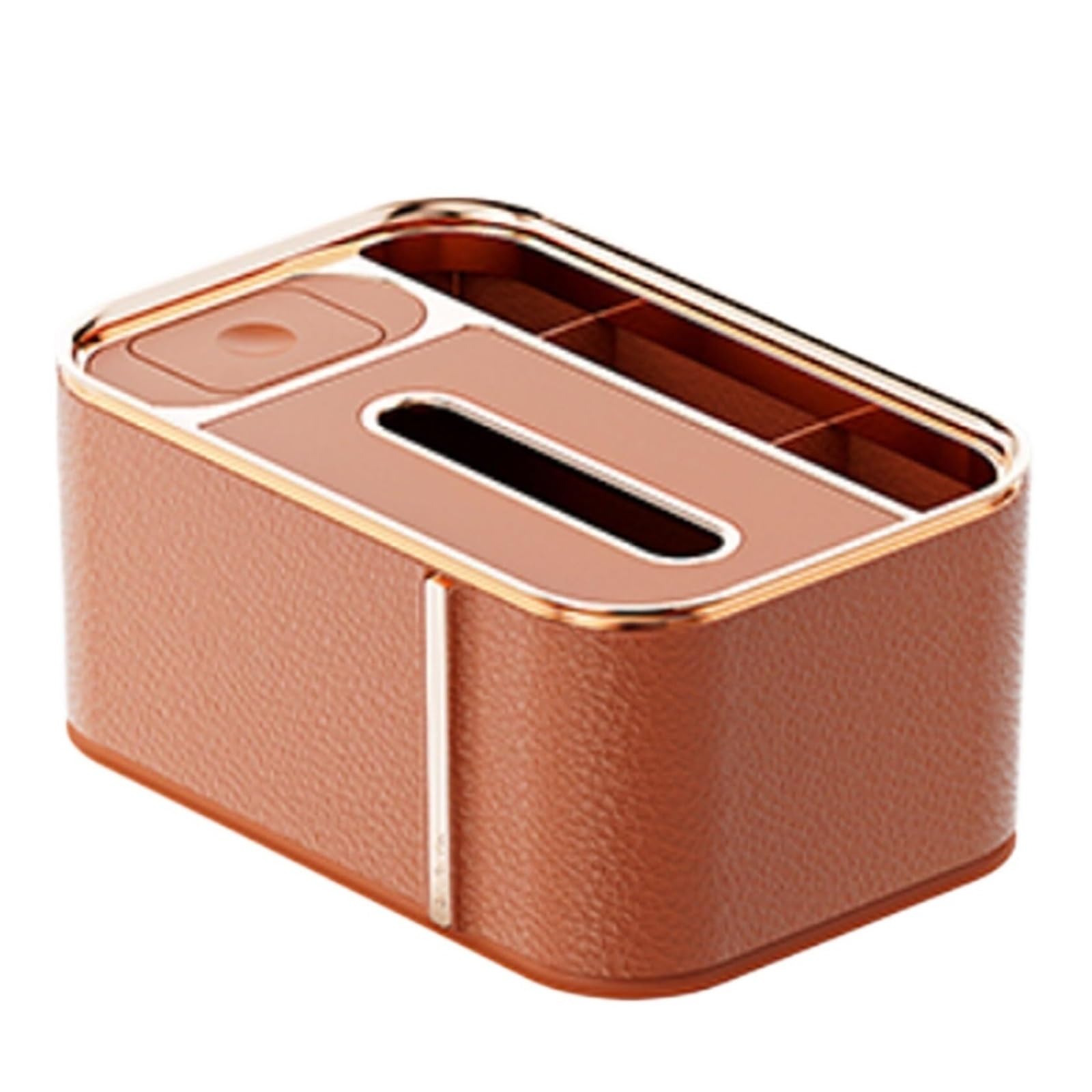 Tissue Dispenser Box Multifunctional Tissue Storage Box Modern With Independent Compartment Apartment Must Haves(Brown)