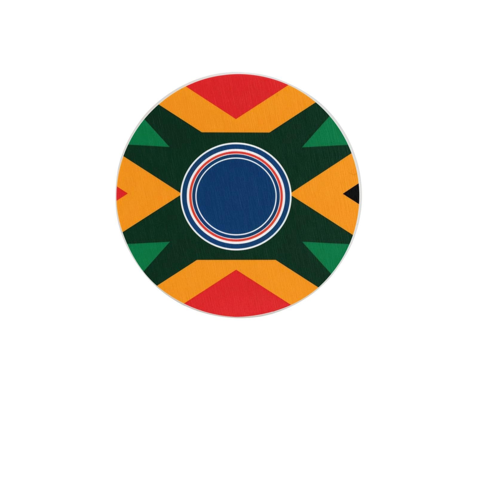 South Africa Flag Absorbent Drink Coasters Diatomaceous Round Coaster 4 Inch Reusable Cup Coasters Set 4pc