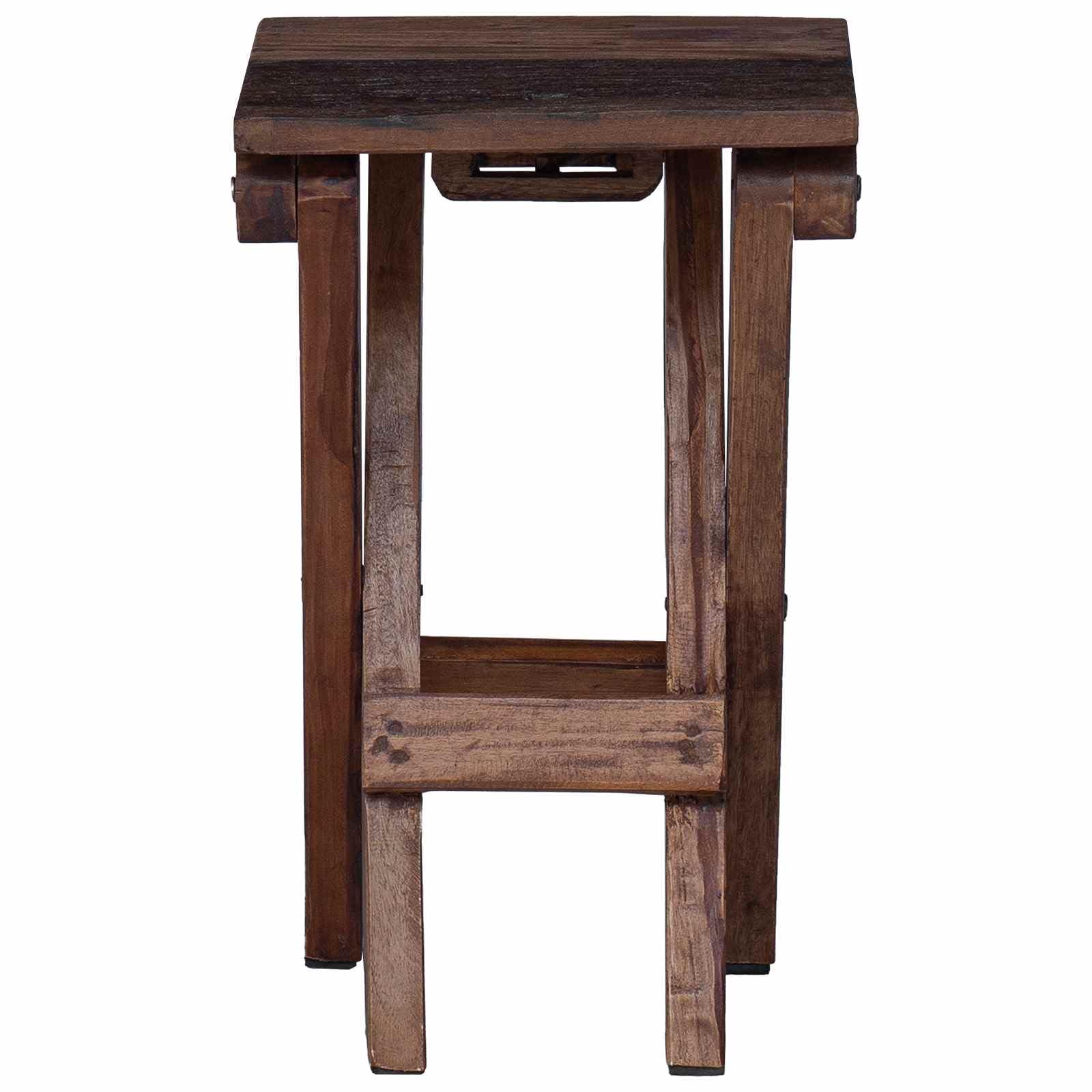 Taboret rybaka z litego drewna, 30 x 30 x 48 cm, taboret do siedzenia z naturalnym brązowym odcieniem i olejowaną powierzchnią, stabilny taboret ogrodowy do aktywności na świeżym powietrzu