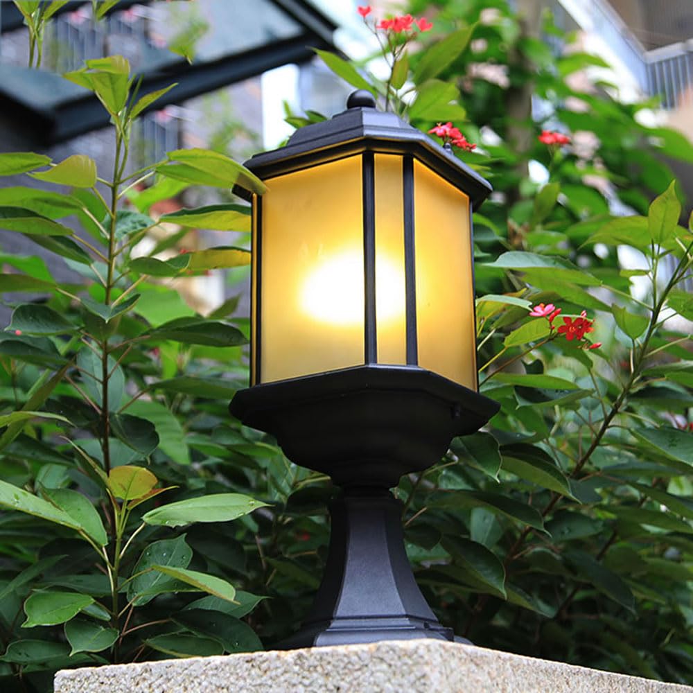 Lampe De Poteau De Clôture/terrasse Étanche, Douille E26, Boîtier En Aluminium, Pour Jardin, Villa, Pelouse, Allée.