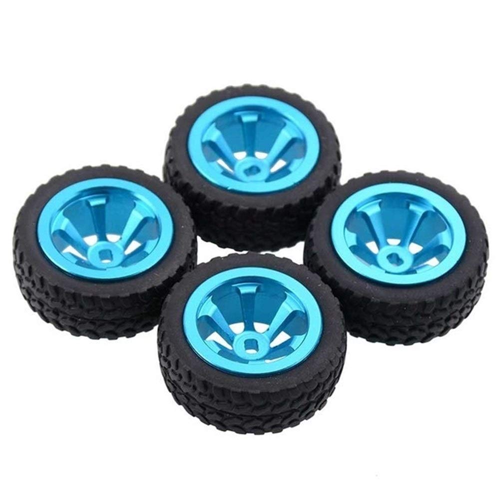 HONGYI 4PCS Alloy Rim Rally Wheel For Rc Hobby Model Car 1/28 for Wltoys K969 K989 P929 Drift Rally Bigfoot Kyosho Mini-Z Mini-Q k989-53 Spare Parts (Color : Blue)