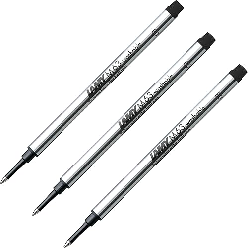 Lamy M63 - Recambio para rollerball negro (paquete de 3) y toallita