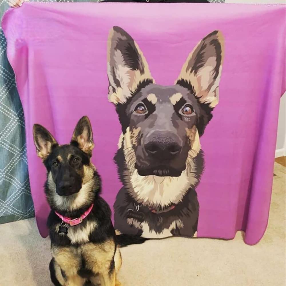 Couvertures personnalisées avec photos de chiens grand plaid doux pour canapé