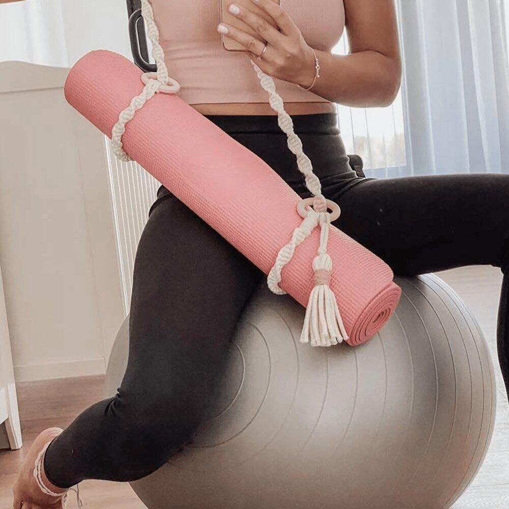 Tracolla Per Tappetino Yoga Yoligan - In Macramè Bohémien, Fatto A Mano, Regolabile