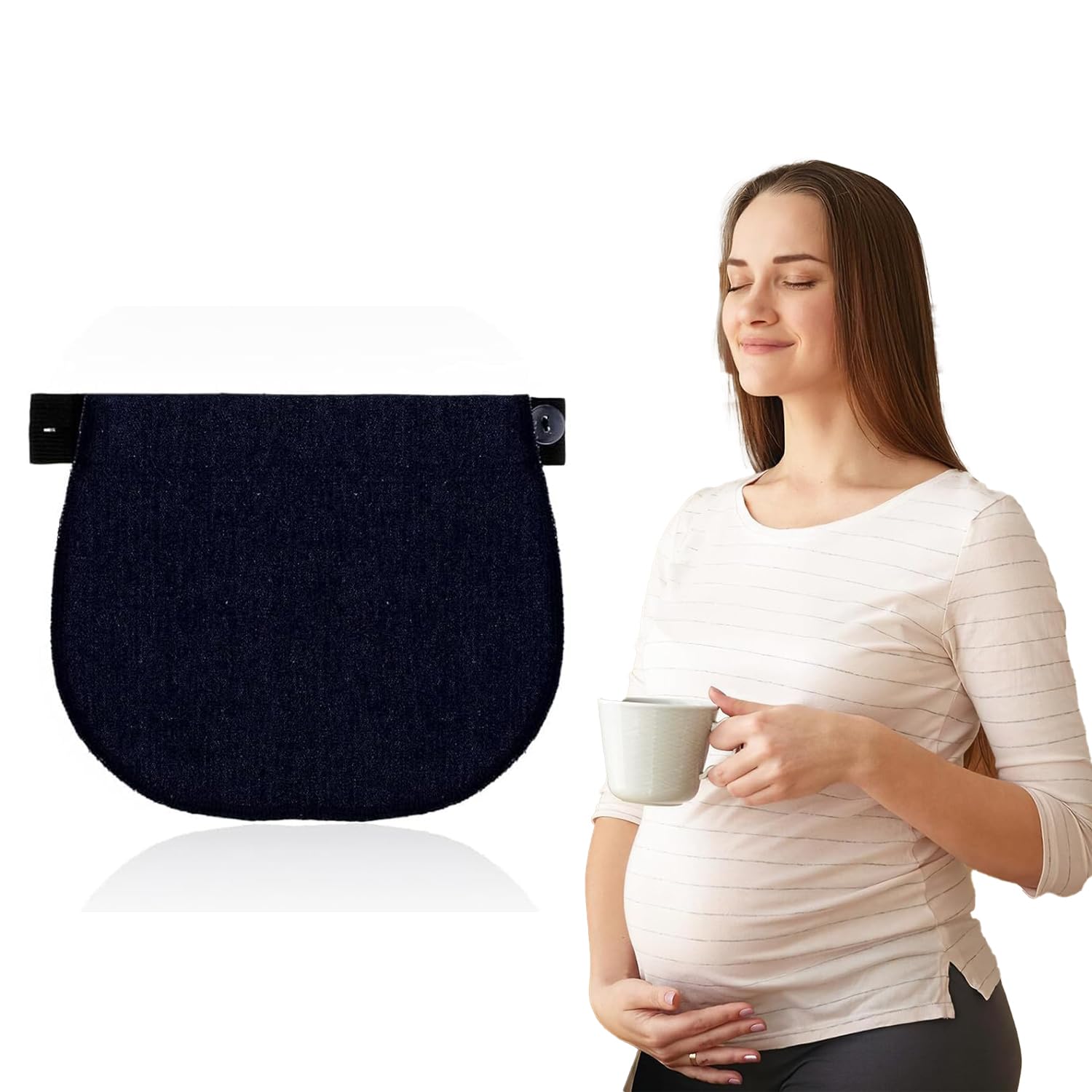 1 Pc Black Maternity Pants Extender Adjustable Pregnancy Pants Extender for Jeans Button Extender No Sewing Instant Waist