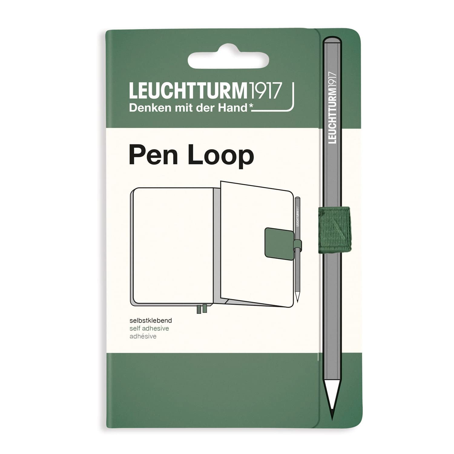 LEUCHTTURM1917 Self Adhesive Pen Loop Elastic Pen Holder (Olive)