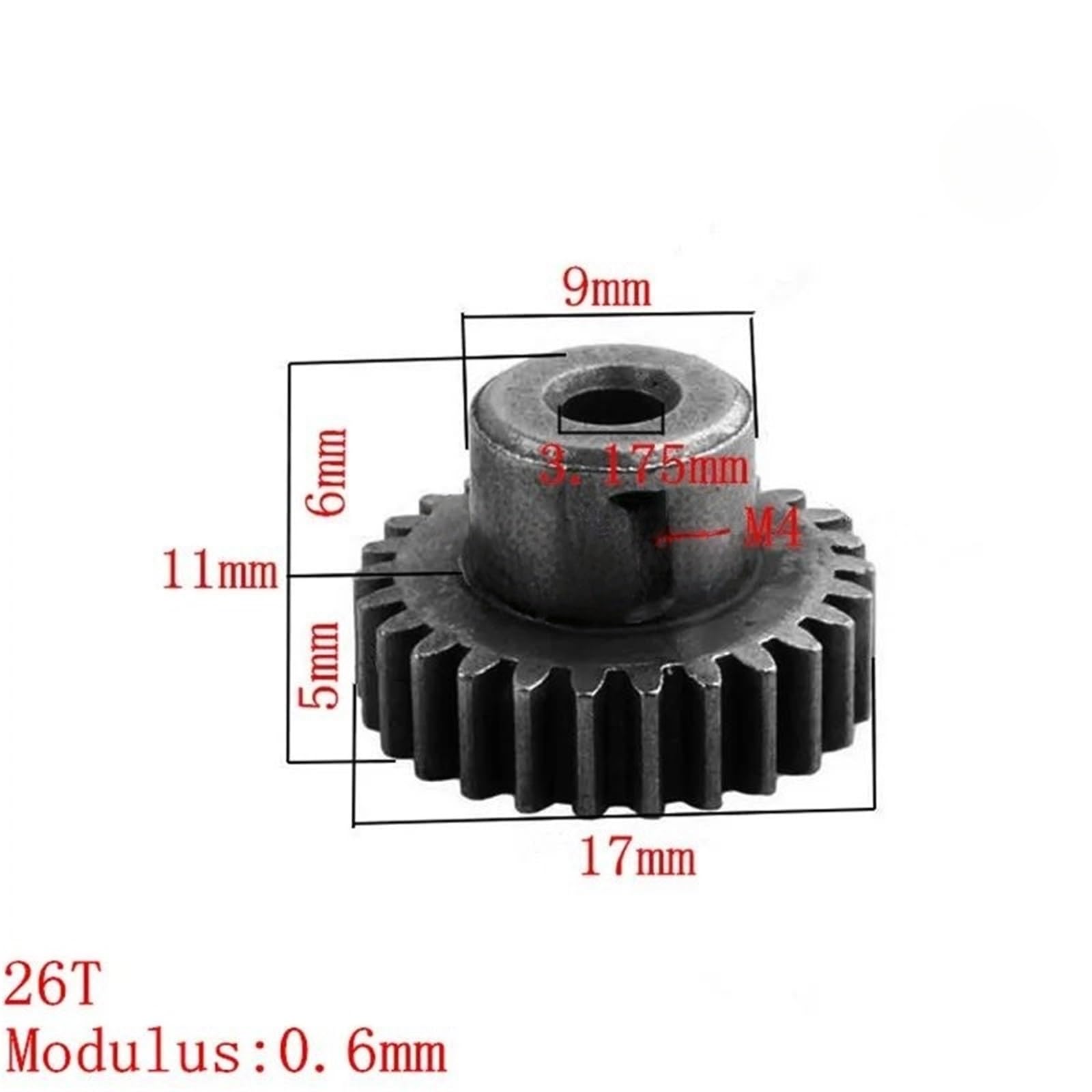 para Buggy XSTR para Hobby para Baja para Himoto para HSP 11176 1/10 2 Uds 26T Engranaje Motor Metal Coche RC Todoterreno Piezas Repuesto Accesorio Modelos RC