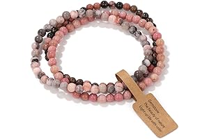 3-Pack Chakra Healing Crystal Bracelets for Women: 8mm Beaded Stretch Amethyst Jewelry