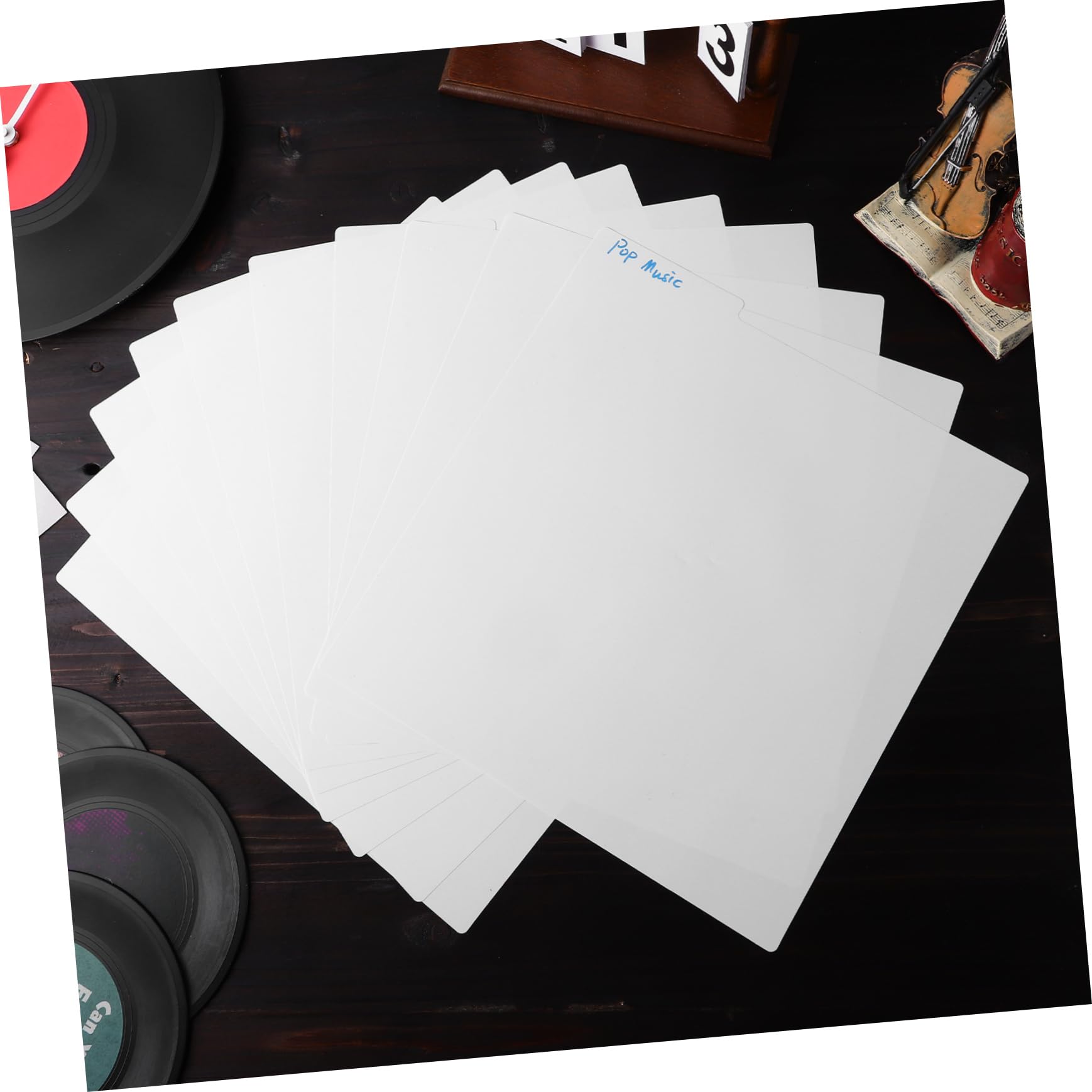 DOITOOL 20 Stck. Vinyl Schallplatten Trennblätter aus Langlebigem PP Wasser und Schmutzresistent mit Abgerundeten Ecken Beschreibbaren Register Tabs für Flexible Album Organisation Sicher