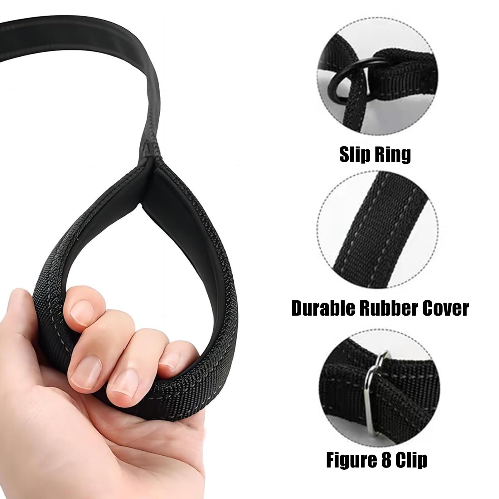 Figure of 8 Anti-Pull Dog Lead - 2.5 * 180cm Flat Adjustable Nylon Long Line for Training Small Medium Large Dogs - Image 3