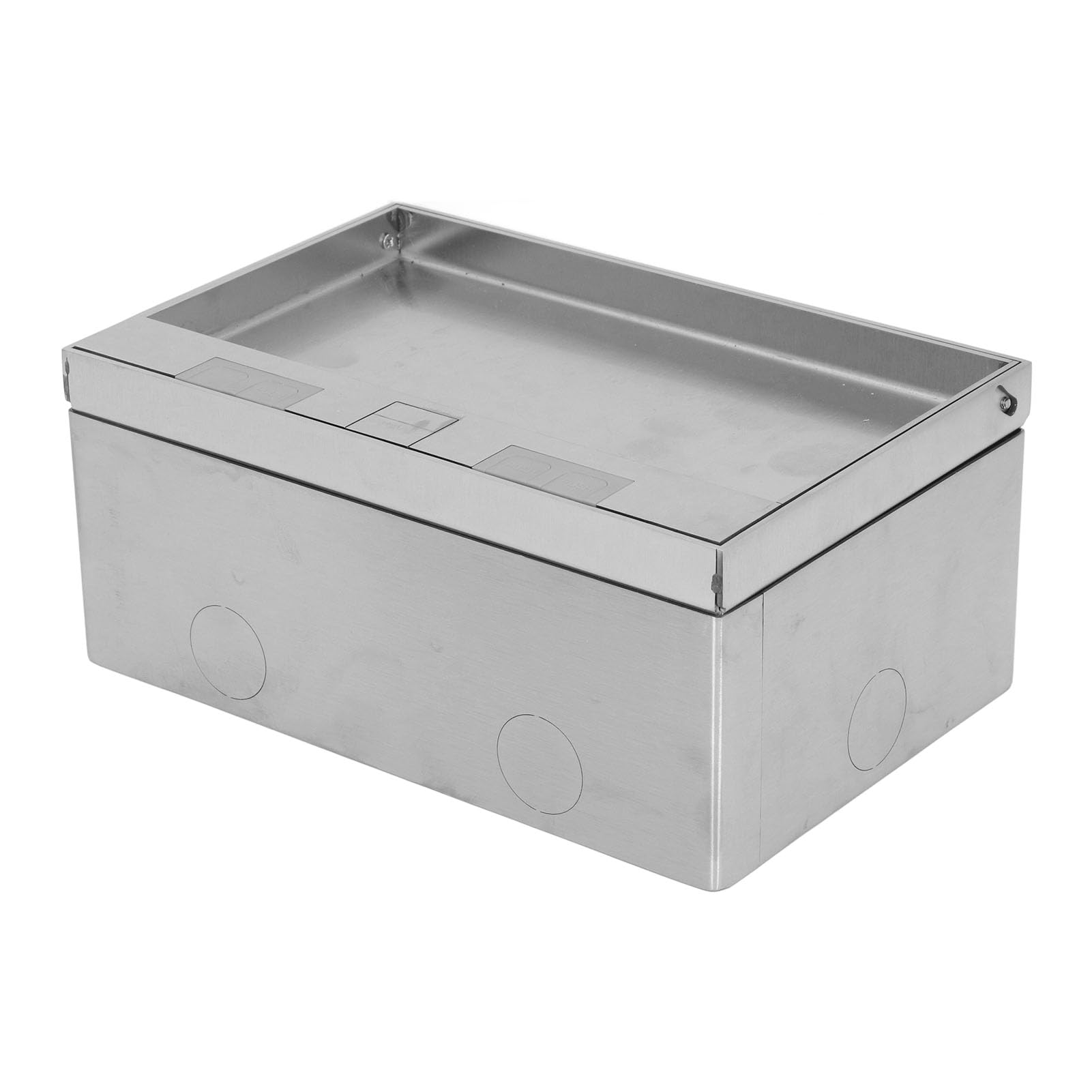 lyrlody Bodeneinbausteckdose, Wasserdichte Unterflursteckdose Recessed Floor Outlet Box mit 2 Steckdosen und 2 USB-Anschlüssen 16A 4000W, für Büro Hotel Einkaufszentrum Lyrlody