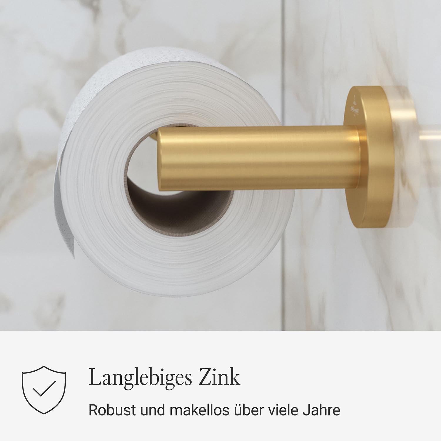 Villeroy & Boch Elements Tender Toilettenpapierhalter, rund – Gold | Ohne Deckel, zur einfachen Wandmontage, aus Zink, TVA15101400076