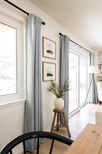 Miniatura 5 de 100% Blackout Shield - Juego de 2 cortinas opacas de lino, con pestañas traseras y jareta, con aislamiento térmico, para sala o dormitorio, 50