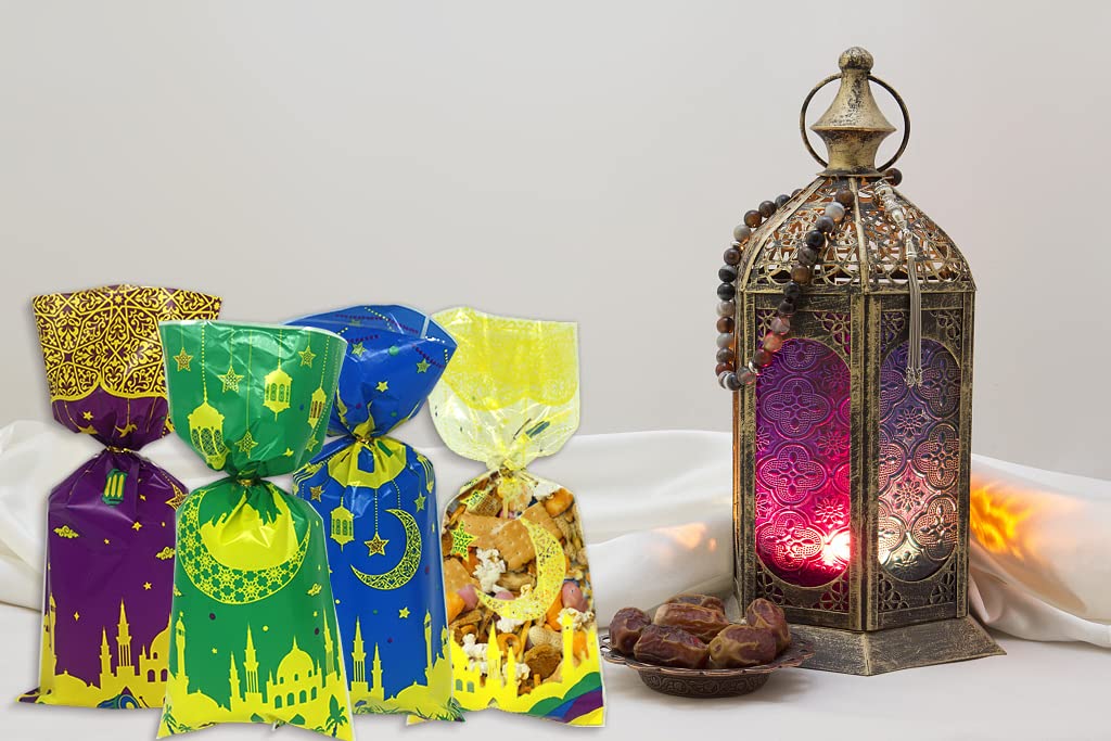 Eid Mubarak Goodie-Tüten 120 Stück – Zellophanbeutel Mit Twist-Bändern Für Süßigkeiten & Geschenke