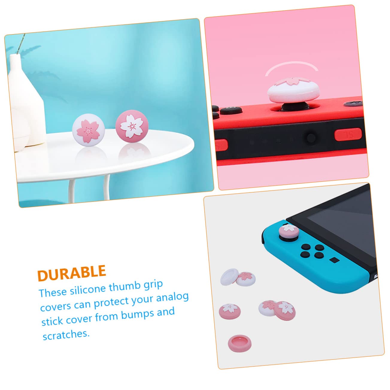 JECOMPRIS 100stücke Joystick Kappen Für Switch Controller Ergonomische Analog Stick Aufsätze Mit Blumen-muster Rutschfeste Silikonabdeckungen Für Besseren Grip Kompatibel Mit Switch Oled