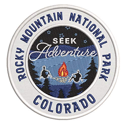 Seek Adventure at Rocky Mountain National Park Embroidered Premium Patch DIY Iron-on or Sew-on Decorative Badge Emblem Vacation Souvenir Travel Gear Clothes Appliques