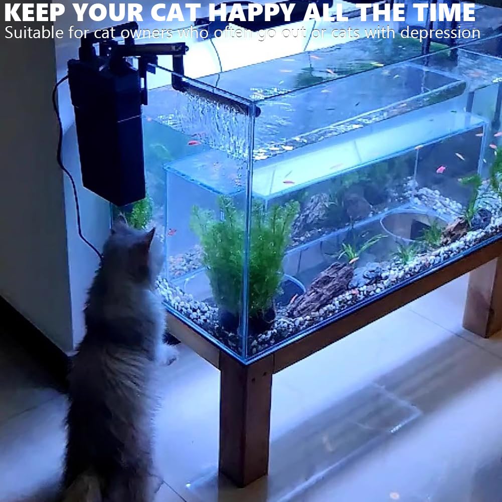 Serbero di Pesce da Letto da 27 Galloni, Tasca da Pavimento per Gatto E Serbatoio del Pesce, Grande Gatto Giocattolo Betta Ciotola di Pesce, Serbatoio del Pesce di Gatto Deluxe