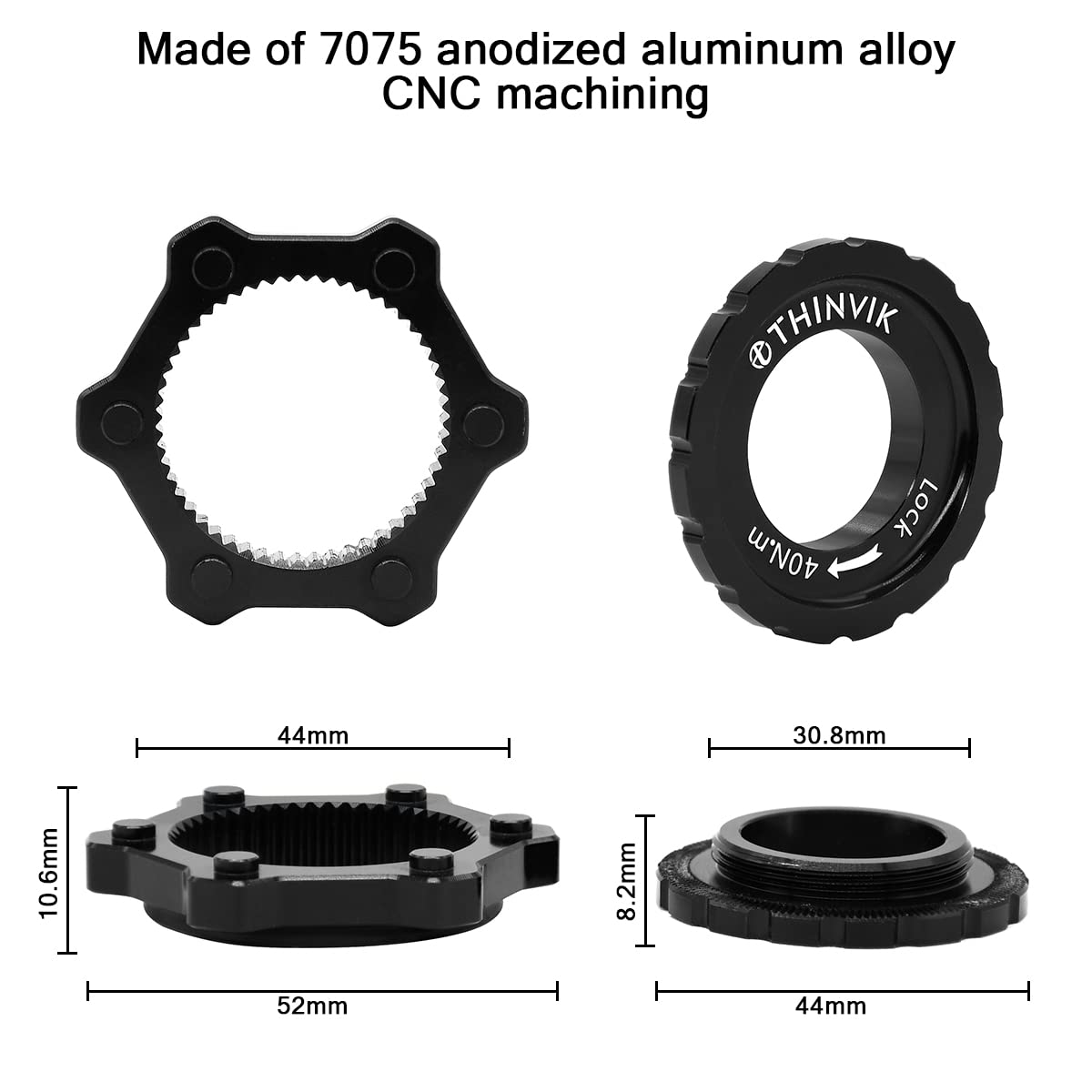 Adaptateur Rotor Centerlock Vers 6 Boulons Pour VTT - Alliage Aluminium Rouge - Compatible 44 Mm - 13