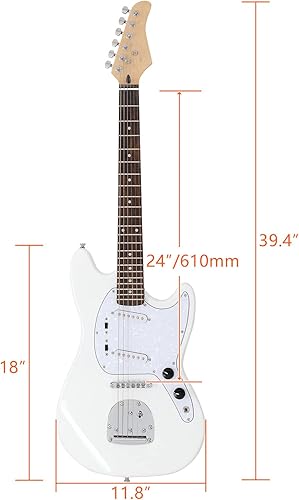 Miniatura 6 de Ktaxon Guitarra eléctrica de tamaño completo de 39 pulgadas, kit de guitarra eléctrica de 6 cuerdas con bolsa de guitarra eléctrica portátil, correa
