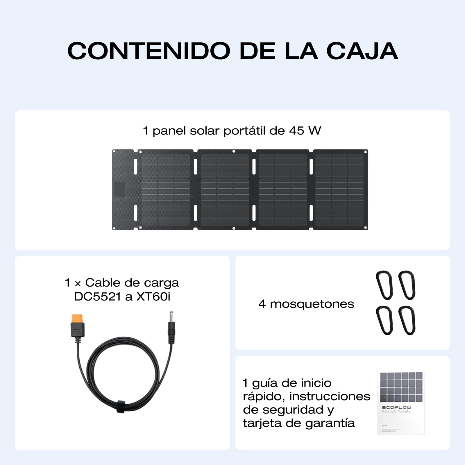 ECOFLOW Panel Solar Portátil 110W, Cargador Solar Plegable Fijable a Soporte Ajustable, Resistencia al Agua IP67 para Acampadas al Aire Libre, Interiores, Autocaravanas