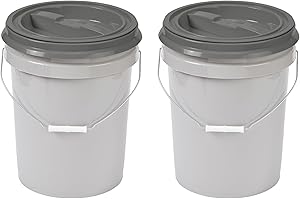Mighty Tuff Feed Storage 5 Gallon 21 Lbs Pet Food Storage Containers (2 Pack)