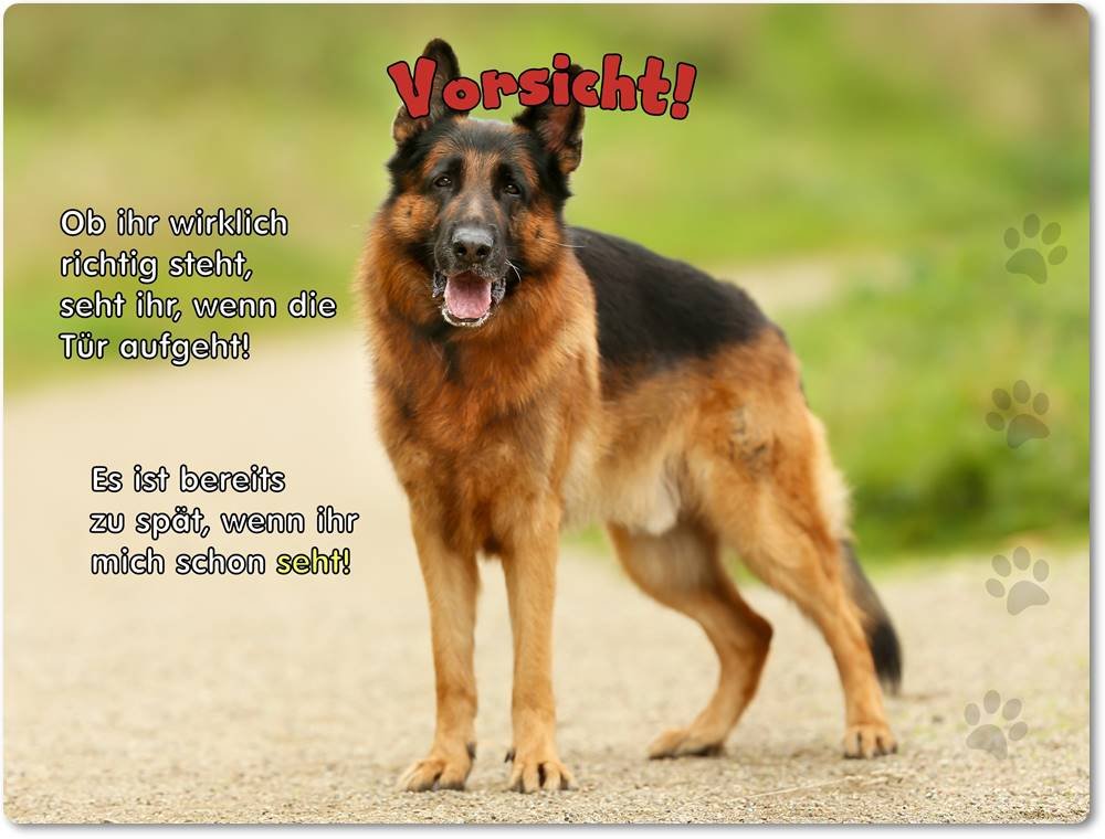 Parking Schild Für Deutsche Schäferhund Besitzer | Wetterfestes Alu-Schild Mit Lustigem Spruch | Türschild & Warnschild