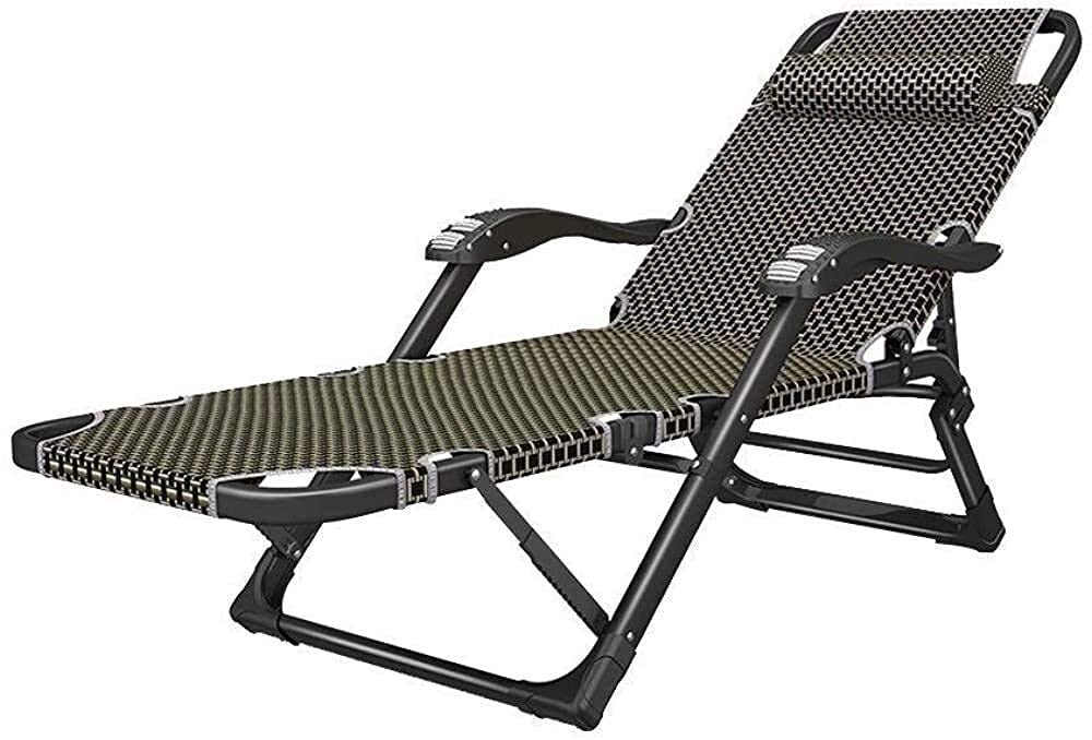 Chaise longue pliable soulagement du dos avec support téléphone pour terrasse