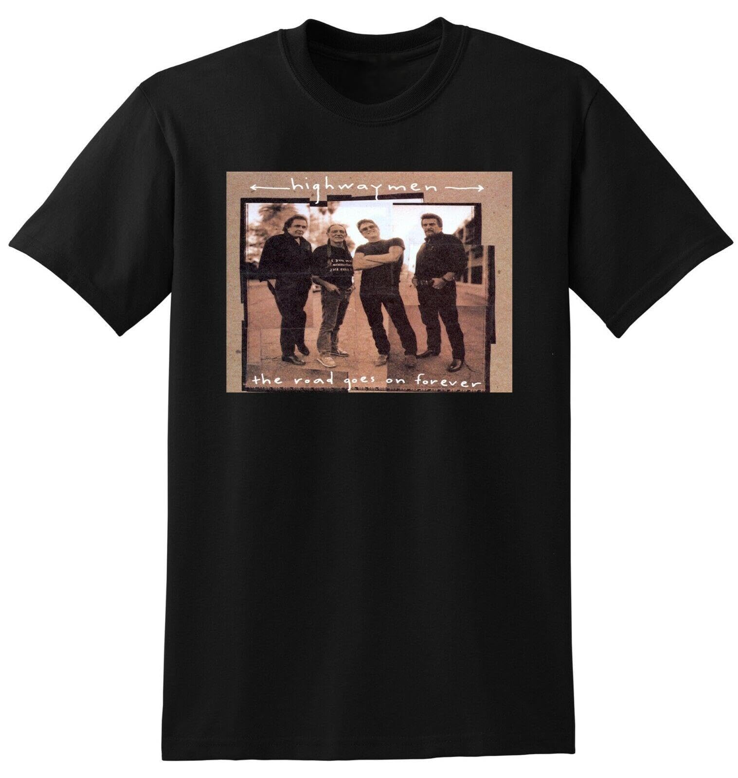 Kolity Men's Black The Highway T Shirt The Road Goes On Forever M
