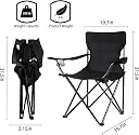 G-KARUNA Oversized Folding Camping Chair for Adults, Portable Heavy Duty Foldable Outdoor Chair with Carry Bag, Durable Nylon Fabric for Camping, Fishing, Hiking, Picnic, Beach & Travel (Navy Blue) gallery image