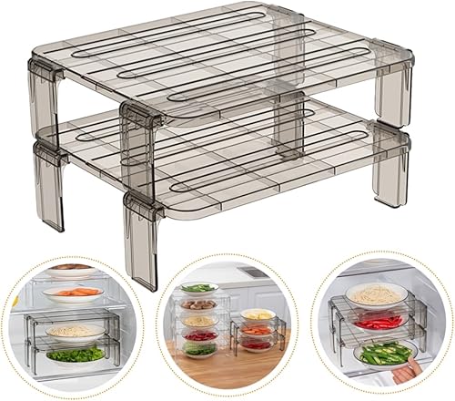 Miniatura 4 de HOMSFOU Estante para refrigerador, suministros de cocina, gabinete, organizador, organizador de cocina, estante de almacenamiento, estantes de