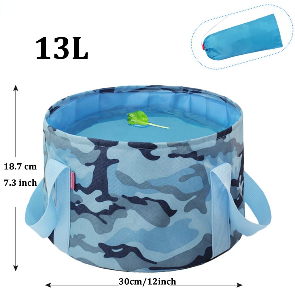 DUNAKE Paquete De 2 Cubo Plegable para Camping, 13L Cubo Plegable Playa, Cubo De Agua Plegable Multiuso, Cubo De Pesca Plegable para Viajes, Lavado De Coches (Color : /Purple)