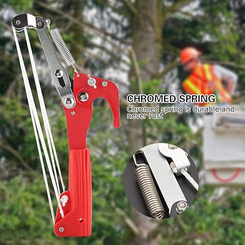 Miniatura 7 de Cabeza de sierra de poste de podadora de árboles, 4 ruedas para árbol de jardín, tijeras de poda de ramas de alta altitud, cortador de recorte,