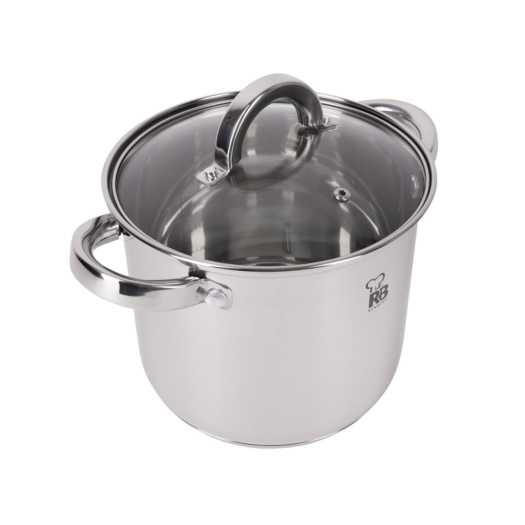 Renberg BATERÍA 8PCS, Acero Inoxidable, Silver, 4 L