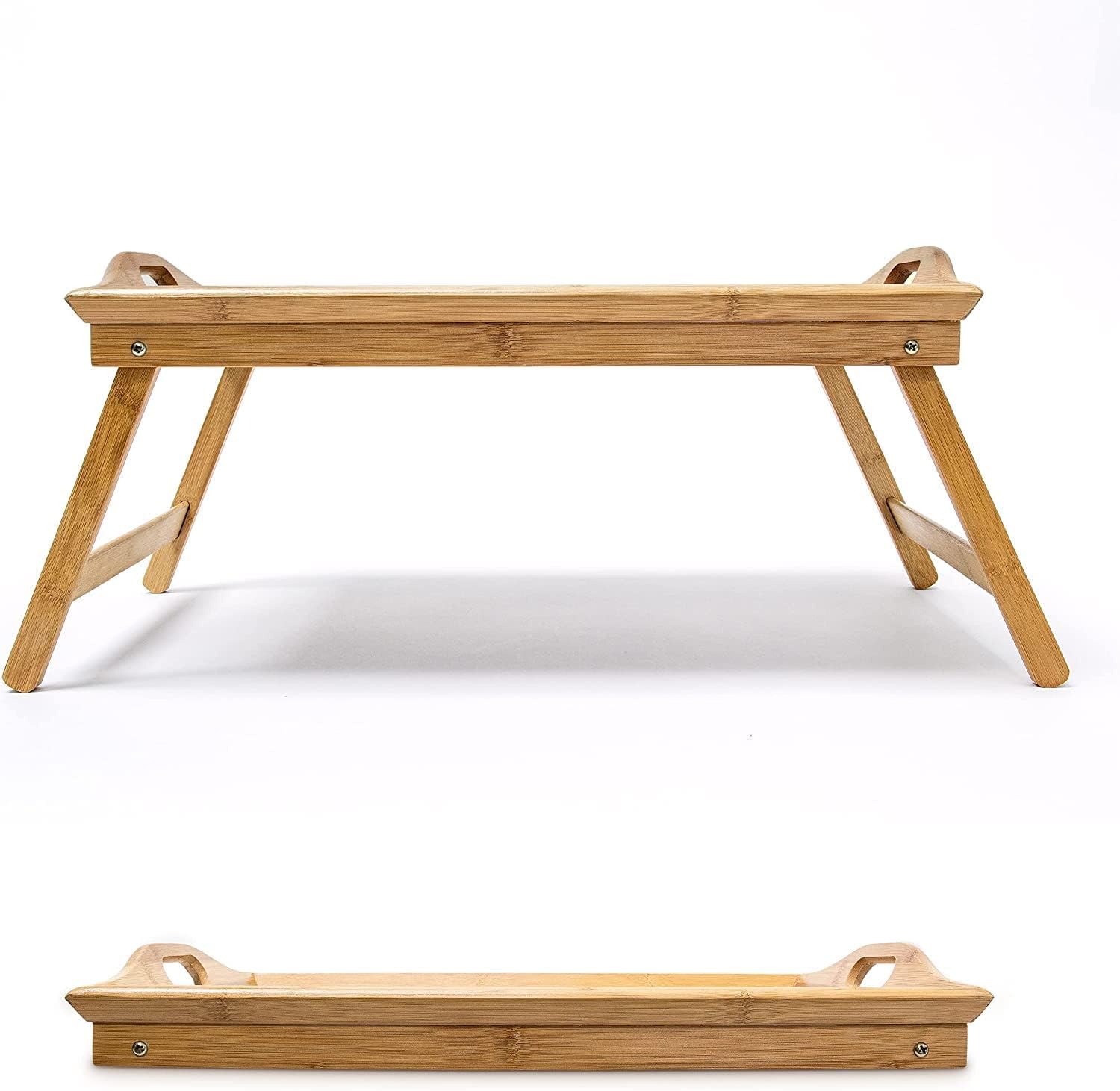 PLATEAU EN BOIS DE BAMBOU PLIANT PLAT DE TABLE SERVICE PETIT DEJEUNER AU LIT SUR PIEDS PLIABLES by LIFE DECO