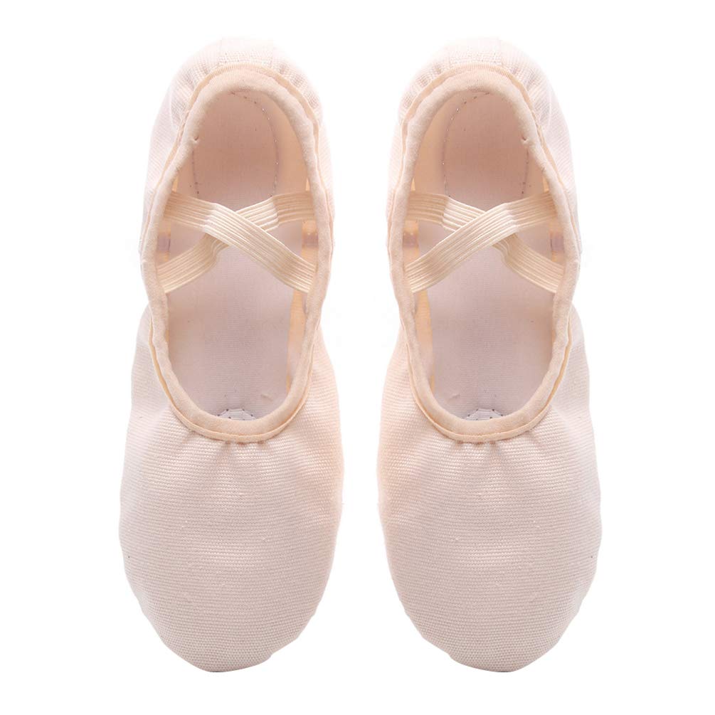 Exceart Zapatos de Ballet de Cuero Zapatillas de Ballet con Suela Completa Zapatos de Baile Zapatos de Yoga para Mujeres Niños Niñas Práctica de Baile 1 par Talla 25