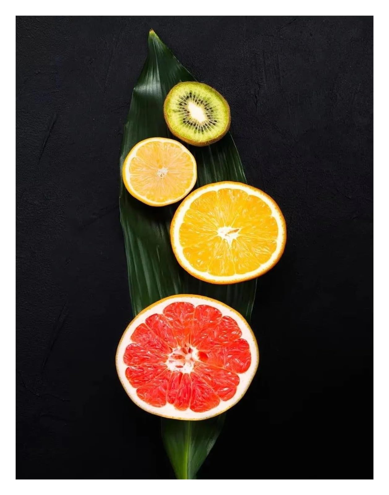 Art mural de cuisine avec cadre fruits exotiques et citrons sur toile HD 40x60