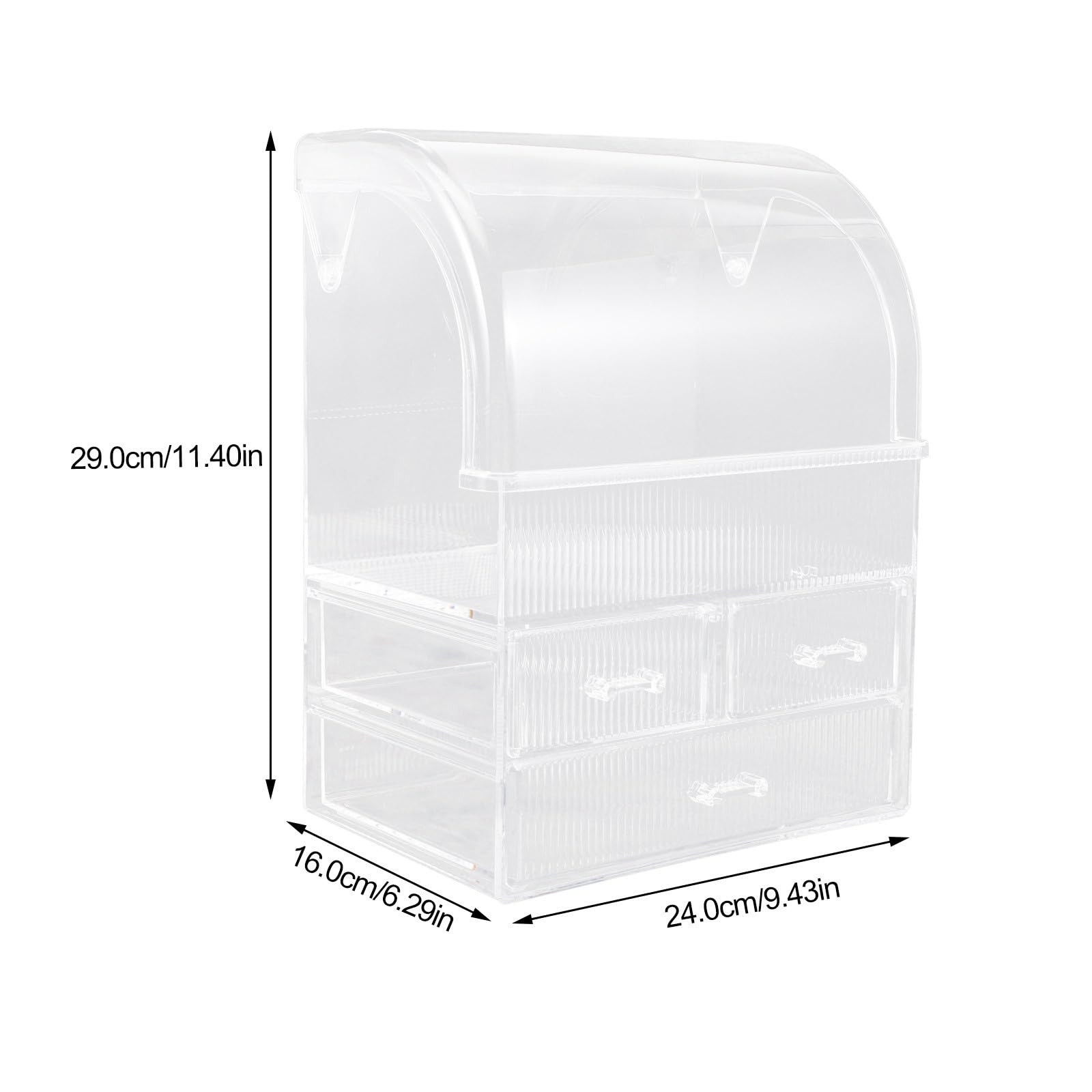 SHINEOFI Caja Organizadora con Cajón de Maquillaje Acrílica de Escritorio | Gran Capacidad, Diseño Transparente, Multiuso para Joyas y Cosméticos, Fácil de Localizar y Proteger