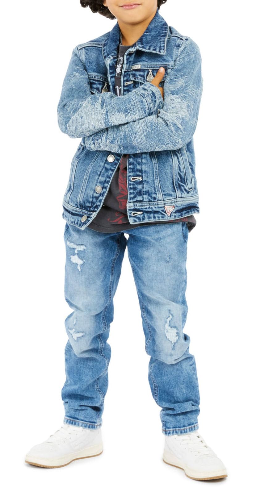 GUESS Spodnie jeansowe chłopięce ze stretchem, Ripper and Repair Boy Wash, 14 lat