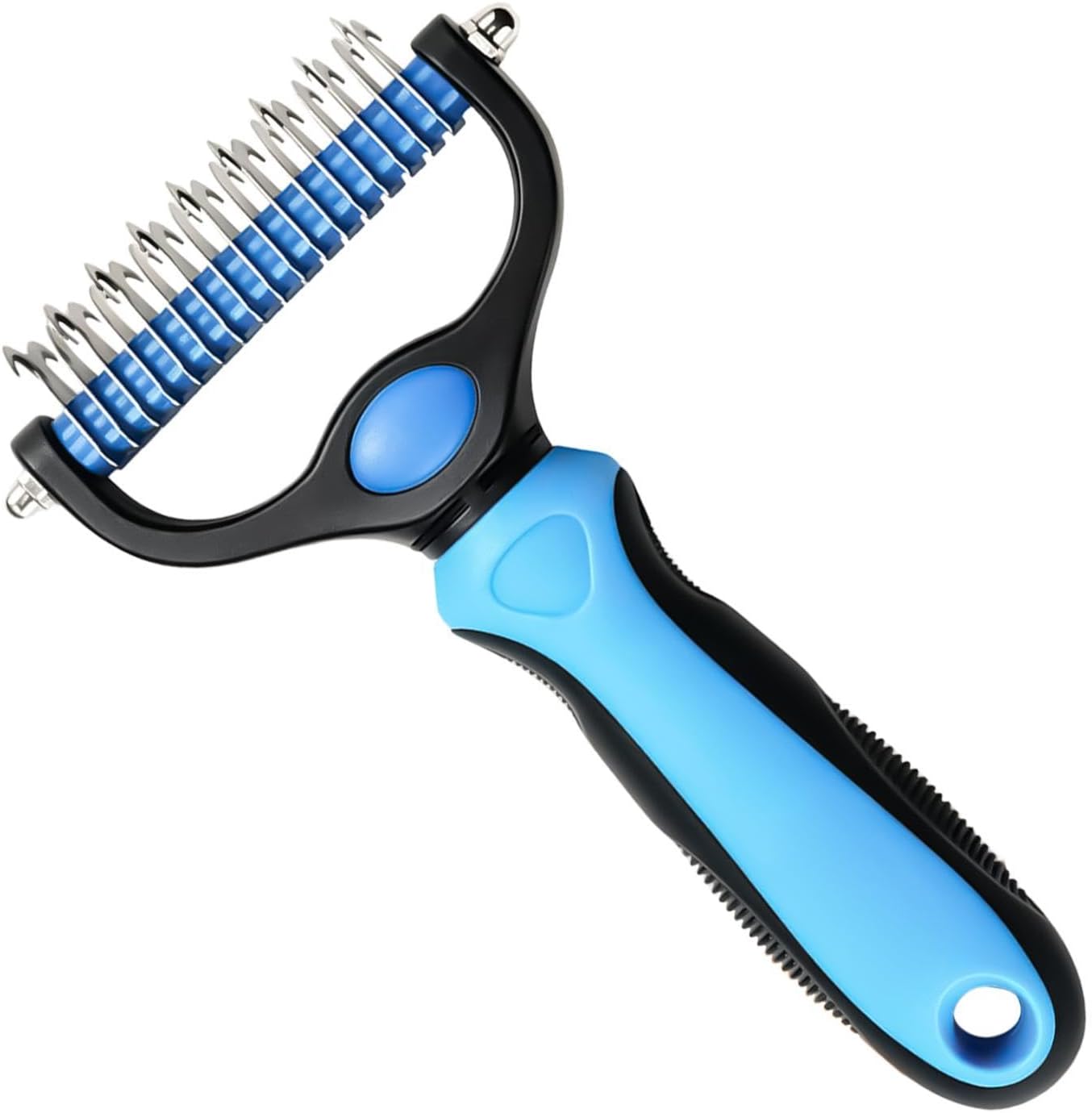 Dog Brush for Shedding, Pet Undercoat Rake with Cat Detangling Comb, Groom