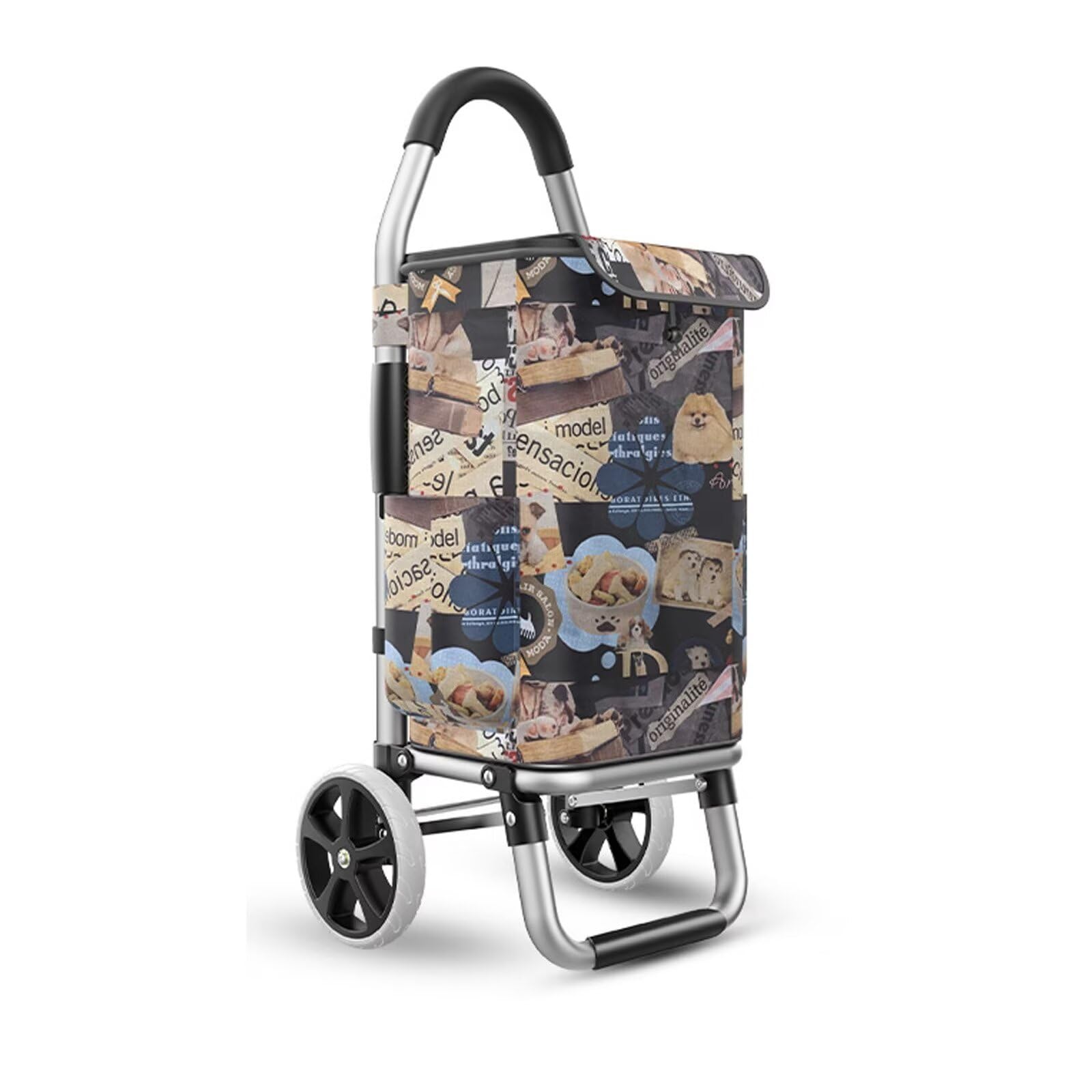 Zglcqsgy Puppy 2 Wheel Shopping Trolley - 36L, Lightweight, Easy To Use, With Thermal Insulation Liner - Ergonomic Grip Handle - Aluminum Alloy,