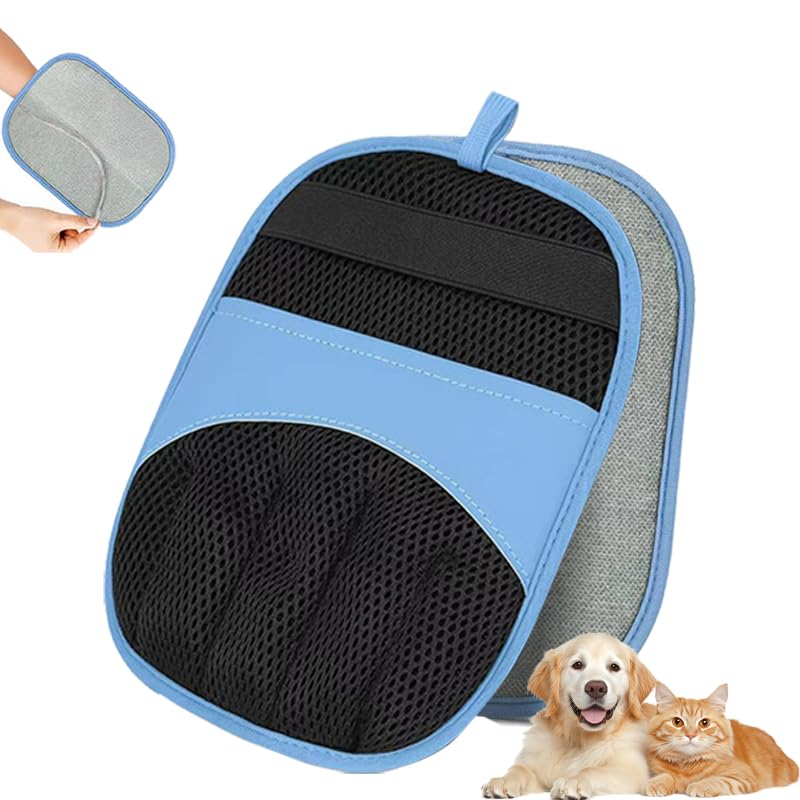 Cwmniily Pet Hair Removal Gloves, 1 Pack Pure Path Pet Hair Glove for Dogs Cats, Blue Magic Brush Pet Hair for Sofas, Carpet, and Clothing