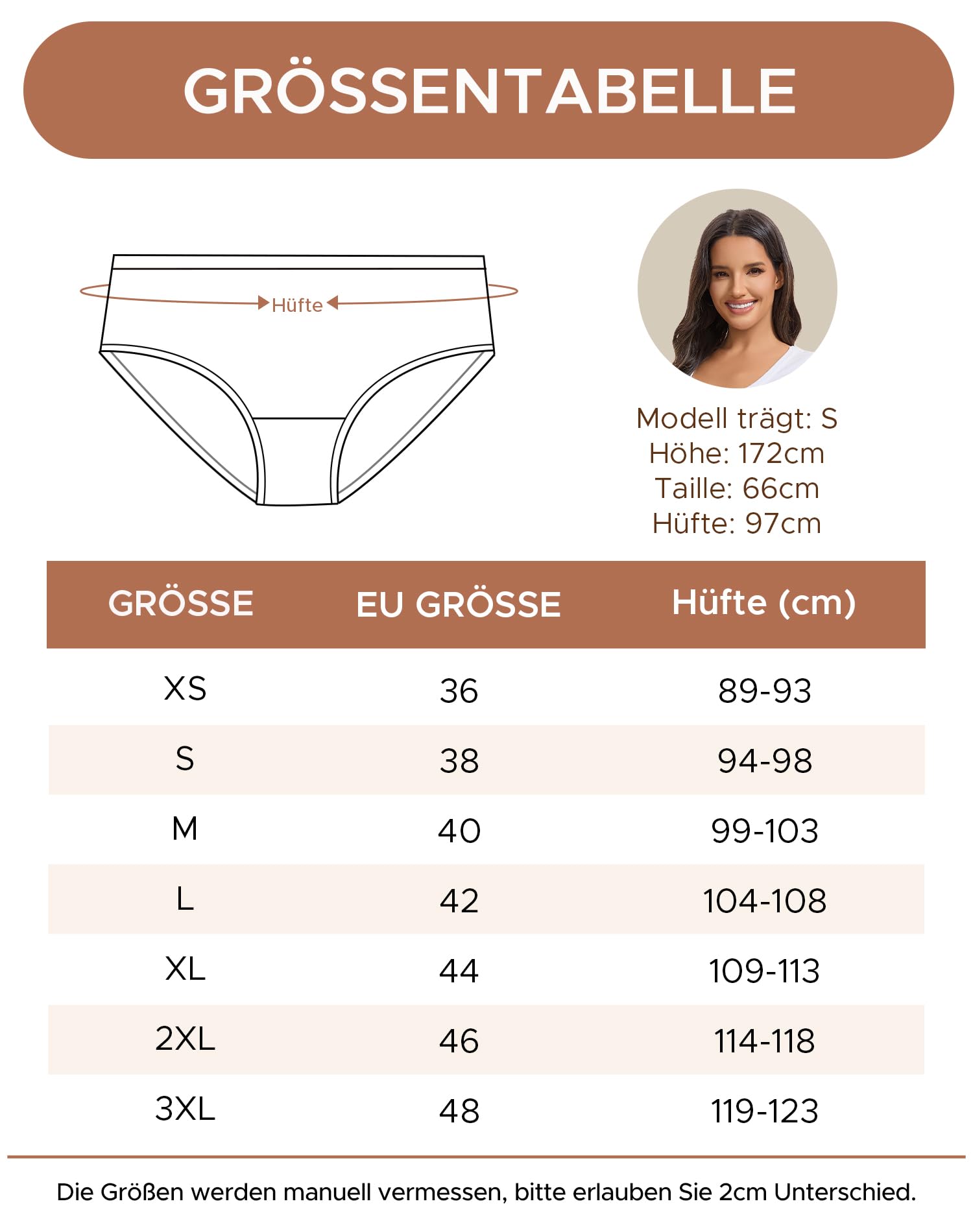 INNERSY Zestaw 6 seksownych i wygodnych majtek bawełnianych