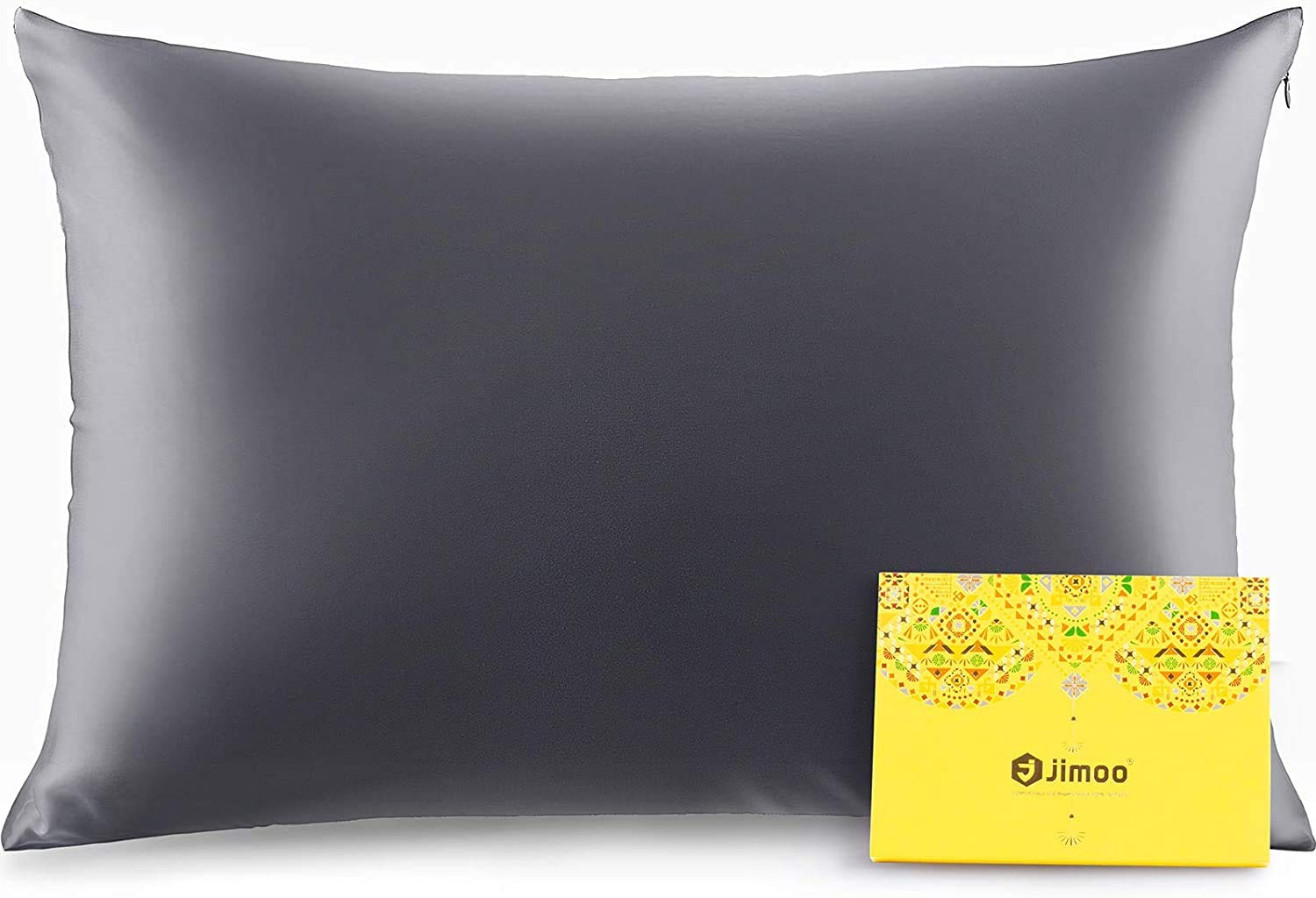 100% Mulberry Silk Pillowcase for Hair and Skin, 25Momme Soft&Smooth, Both Sides Premium Grade 6A Silk Pillow Cover for Women Mom Men (Space Gray | 25mm, King 20''×36'')