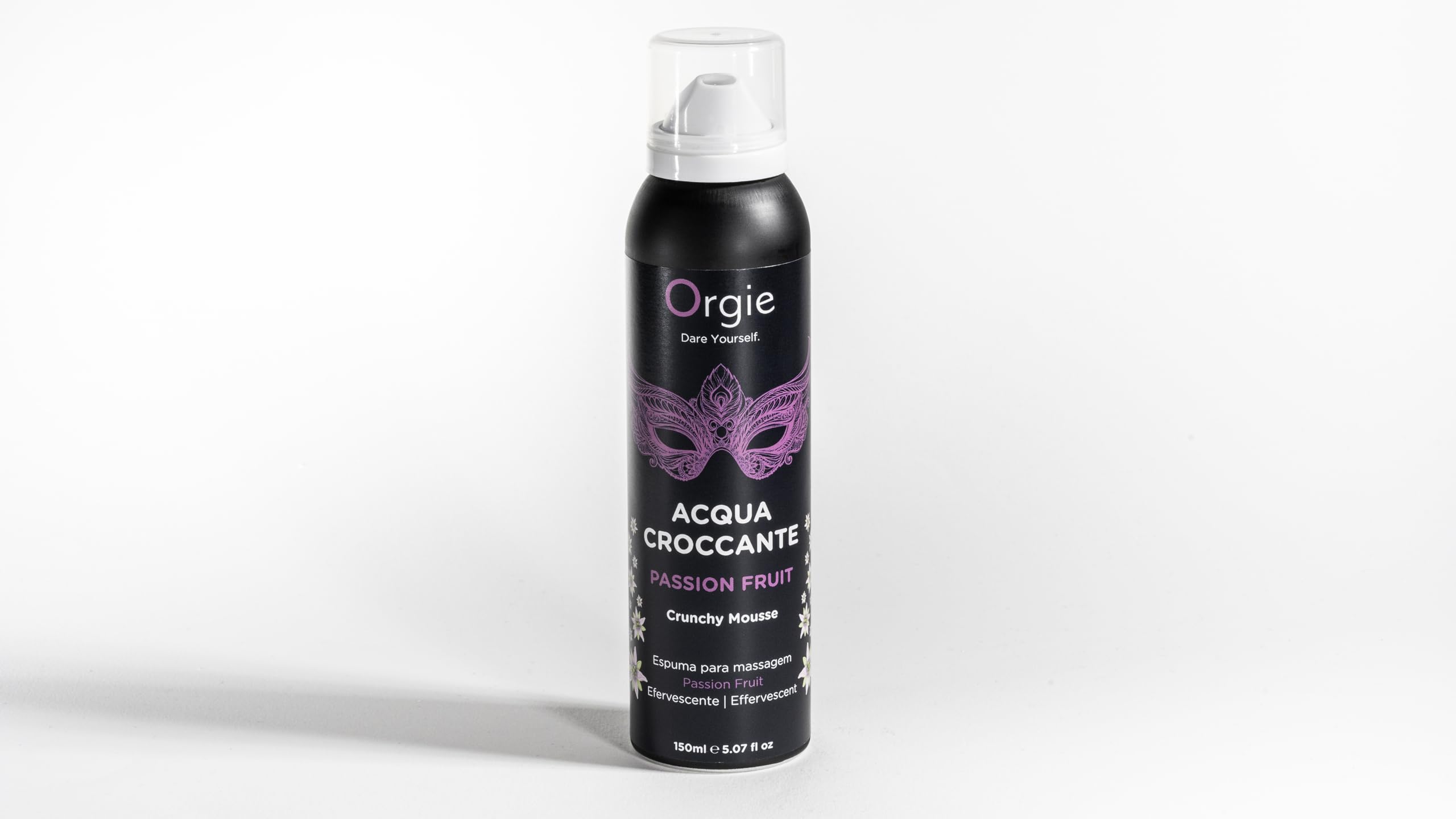 Orgie Acqua Croccante Mousse de Masaje Efervescente 150ml con Fragancia Maracuyá para Juegos Previos Sensoriales