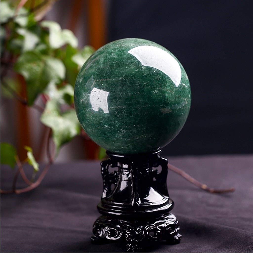 bola de cristal (en la magia occidental) Verde natural cristalina de la fresa, la bola de cristal, bola de piedra raro de energía verde for curación de cristal, meditación, Adivinación, Feng Shui, Hec