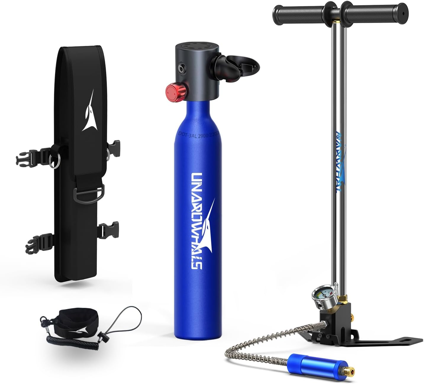 Mini Scuba Tank with Pump, 5-10 Minute Diving Lung Tank, Dot Certified Scuba Diving Tank, Portable Dive Portable Lungs, 0.5l Small Scuba Tank, 3.5Cu Ft Capacity, 3000 Psi Max Pressure